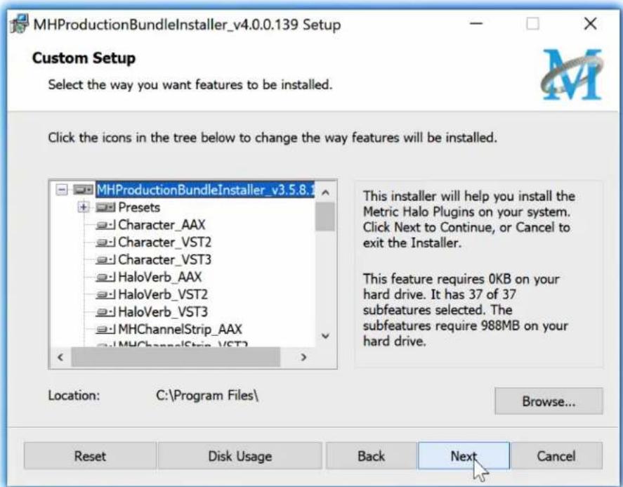 MHProductionBundleInstaller_v4.0.0.139 Setup Custom Setup Select the way you want features to be installed. Click the icons in the tree below to change the way features will be installed. MHProductionBundleInstaller_v3.5.8.1 Presets Character_AAX Character_VST2 Character_VST3 HaloVerb_AAX HaloVerb_V…