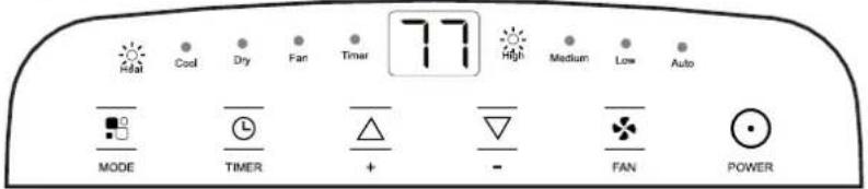 Real Cool Dry Fan Timer 77 High Medium Low Auto MODE TIMER + - FAN POWER