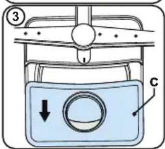 Diagram of a piston-cylinder system with labeled components and directional arrow