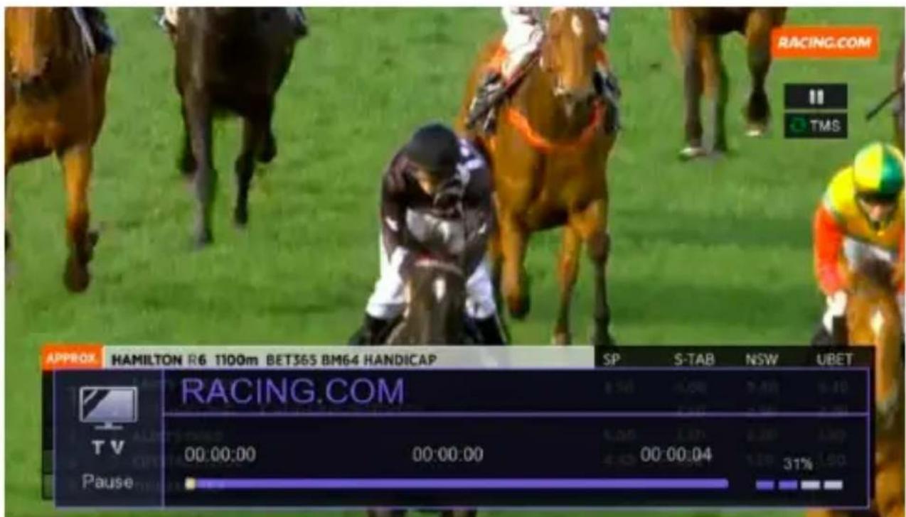 RACING.COM TMS APPROX HAMILTON R6 1100m BET365 BM64 HANDICAP SP S-TAB NSW UBET RACING.COM TV 00:00:00 00:00:00 00:00:04 31% Pause