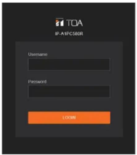 TOA IP-A1PC580R Username Password LOGIN