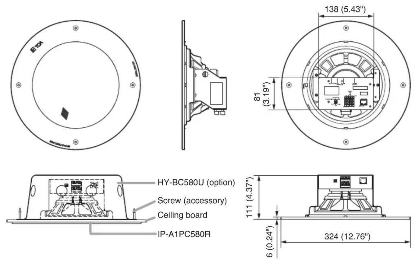 TOA IP-A1PC580R - DIMENSIONAL DRAWINGS - 1