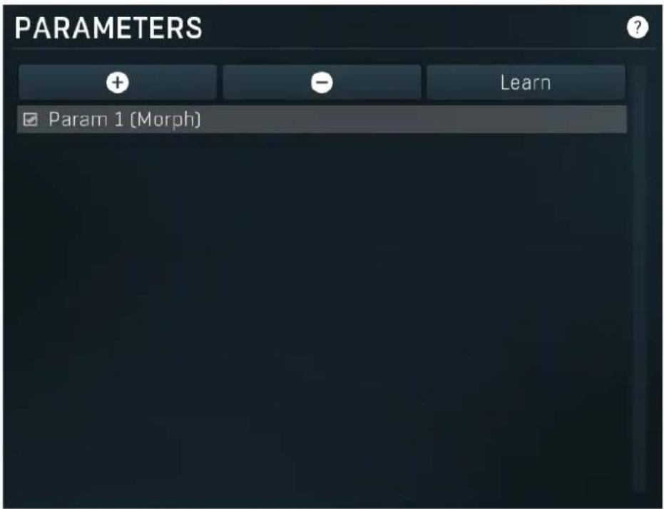 PARAMETERS + - Learn Param 1 (Morph)