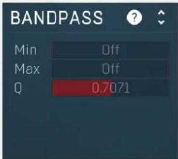 BANDPASS Min Off Max Off Q 0.7071