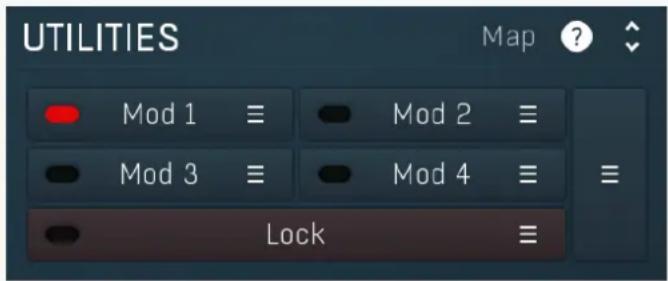 UTILITIES Map ? Mod 1 ≡ Mod 2 ≡ Mod 3 ≡ Mod 4 ≡ Lock ≡