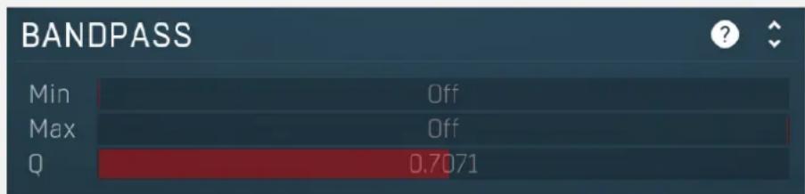 BANDPASS Min Off Max Off Q 0.7071