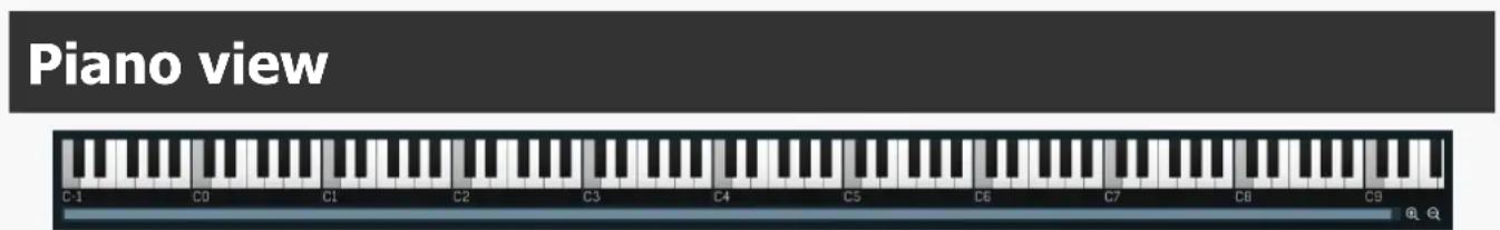 Piano view C-1 C0 C1 C2 C3 C4 C5 C6 C7 C8 C9