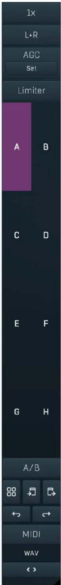 1x L+R AGC Set Limiter A B C D E F G H A/B MIDI WAV <