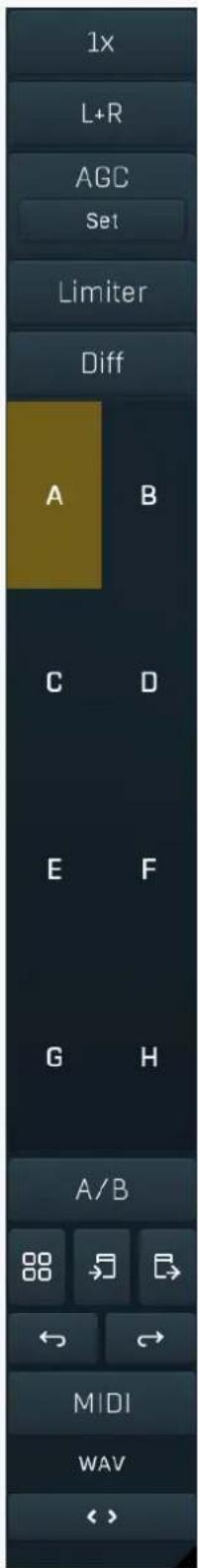 1x L+R AGC Set Limiter Diff A B C D E F G H A/B MIDI WAV <>