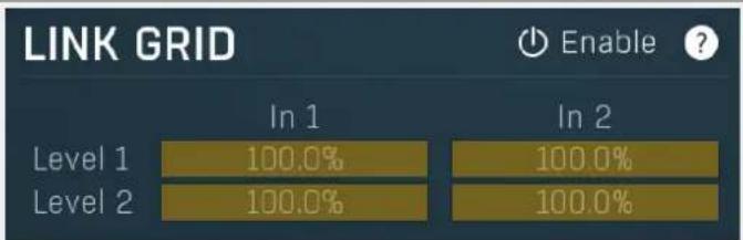 LINK GRID Enable ? In 1 Level 1 100.0% Level 2 100.0% In 2 100.0% 100.0%