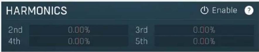 HARMONICS 2nd 0.00% 3rd 0.00% 4th 0.00% 5th 0.00% Enable ?
