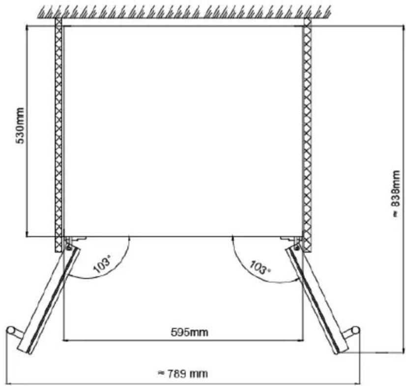 530mm 103° 103° 595mm ≈789 mm ≈838mm