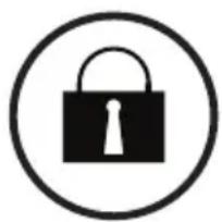 Simple black padlock icon inside a circle (no text or symbols)