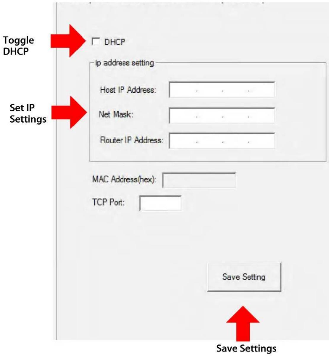 AVPro Edge AC-MX1616-AUHD-GEN2 - PC Control Software - IP Config Tab: - 1