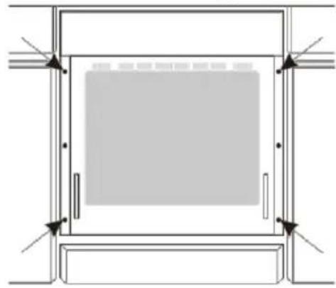 Architectural floor plan showing a cabinet with door frame and structural framing (no text or labels).