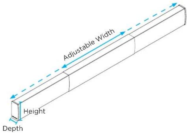 Adjustable Width Height Depth