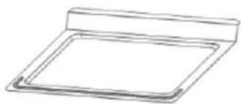 Simple line drawing of a rectangular tray or holder with a flat top (no text or symbols)