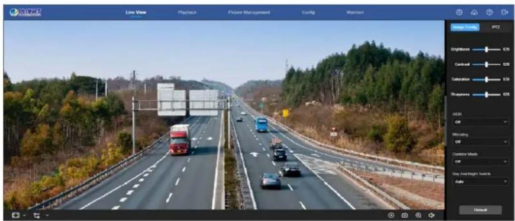 BETNET Live View Playback Picture Management Ctrl& Maintain Image Ctrl& PTZ Brightness 128 Contrast 128 Saturation 128 Sharpness 128 VDR Off Mattering Off Corridor Mode Off Stay And Height Switch Mode Default
