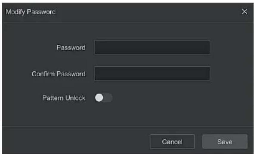 Modify Password Password Confirm Password Pattern Unlock Cancel Save
