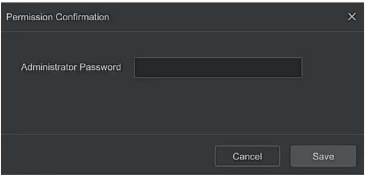 Permission Confirmation Administrator Password Cancel Save