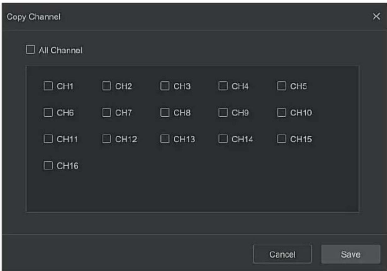 Copy Channel All Channel CH1 CH2 CH3 CH4 CH5 CH6 CH7 CH8 CH9 CH10 CH11 CH12 CH13 CH14 CH15 CH16 Cancel Save