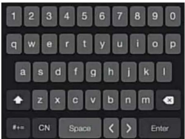 1 2 3 4 5 6 7 8 9 0 q w e r t y u i o p a s d f g h j k l z x c v b n m #+= CN Space < > Enter