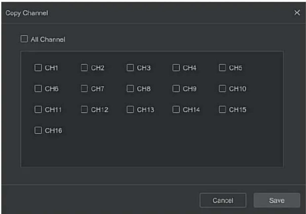 Copy Channel All Channel CH1 CH2 CH3 CH4 CH5 CH6 CH7 CH8 CH9 CH10 CH11 CH12 CH13 CH14 CH15 CH16 Cancel Save