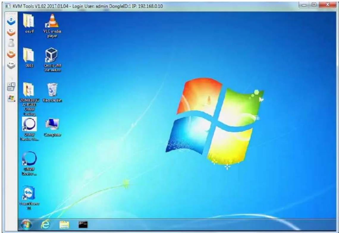 KVM Tools V1.02 2017.01.04 - Login User: admin DongleID:1 IP: 192.168.0.10 onrf VLC media player 903 Oracle/M View Utility SDOS10 LC A-82C ONVF Testing ONVF Device Test... Recycle Bar Computer ONVF Device... Train Masker