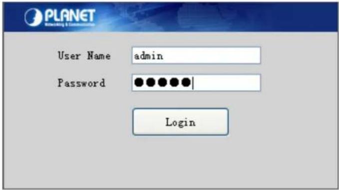 PLANET Networking & Communications User Name admin Password | Login
