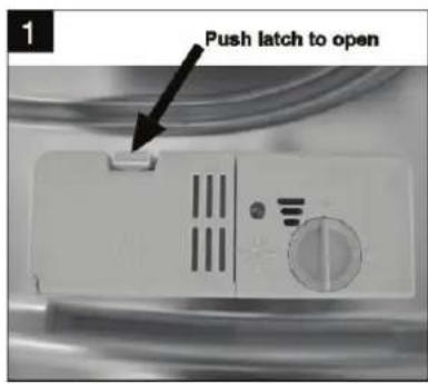 1 Push latch to open
