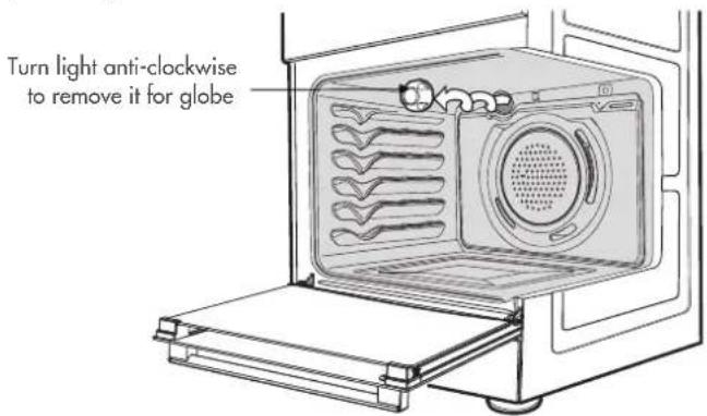 Turn light anti-clockwise to remove it for globe