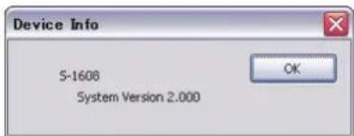 Device Info S-1608 System Version 2.000