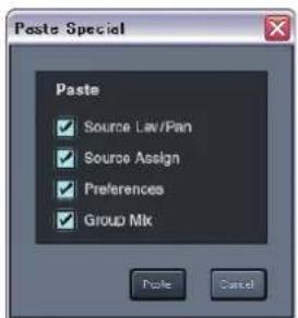 Paste Special Paste ✓ Source Lav/Pan ✓ Source Assign ✓ Preferences ✓ Group Mk Paste Cancel