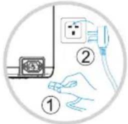 Diagram showing installation steps of a power outlet, labeled with numbered instructions for installation.
