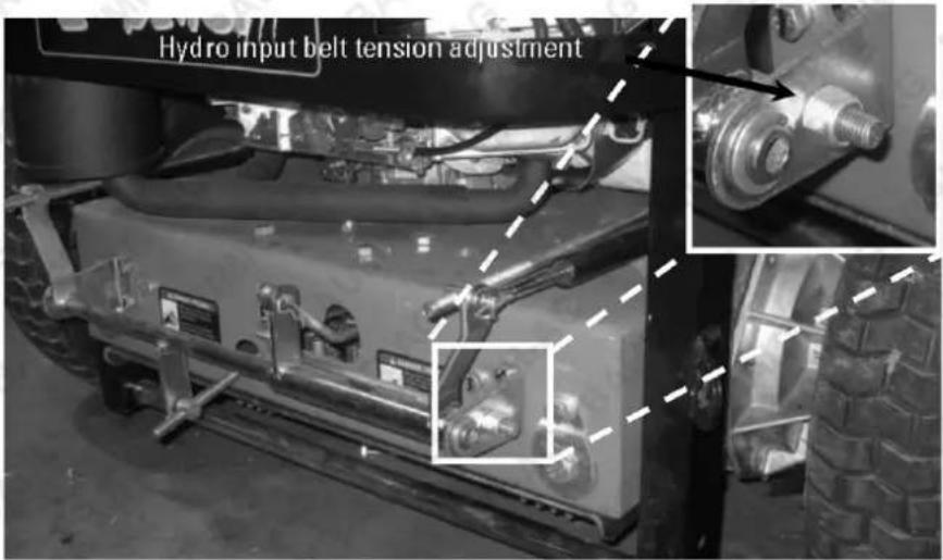 Hydro input belt tension adjustment