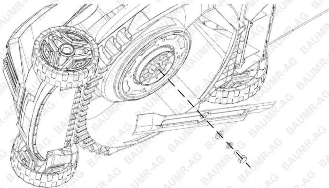 Technical diagram of a mechanical assembly with labeled components and assembly instructions