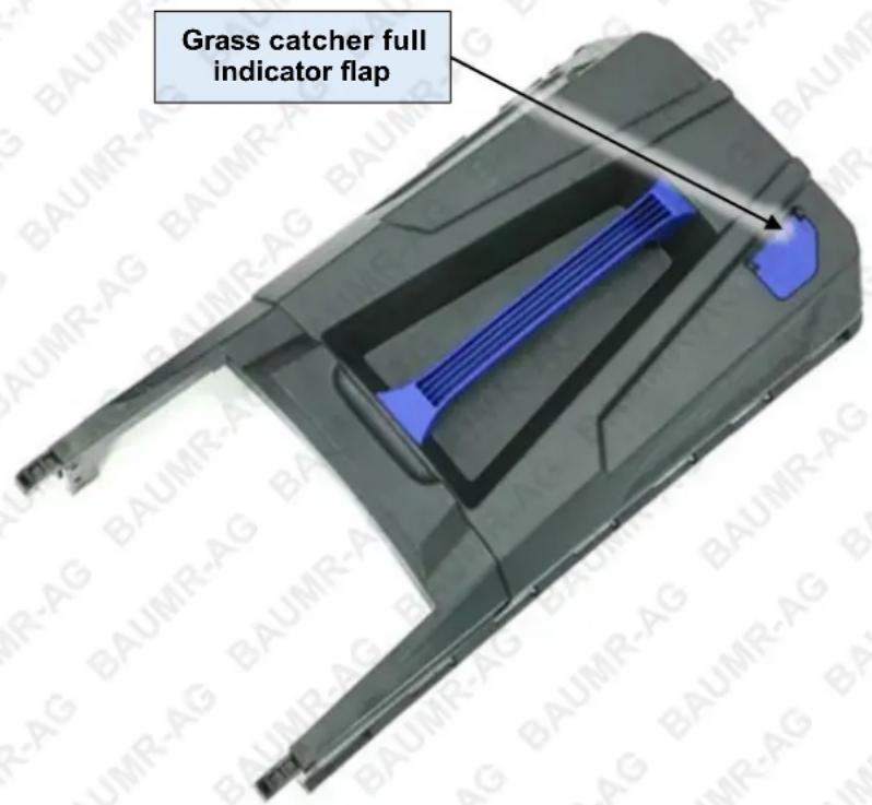 Grass catcher full indicator flap