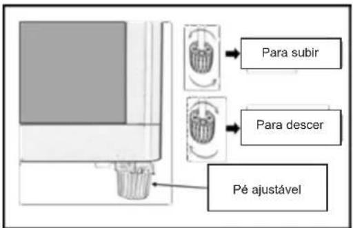 Para subir Para descer Pé ajustável