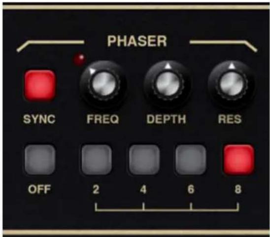 PHASER SYNC FREQ DEPTH RES OFF 2 4 6 8