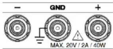 - GND + MAX. 20V / 2A / 40W