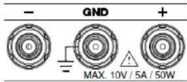 - GND + MAX. 10V / 5A / 50W