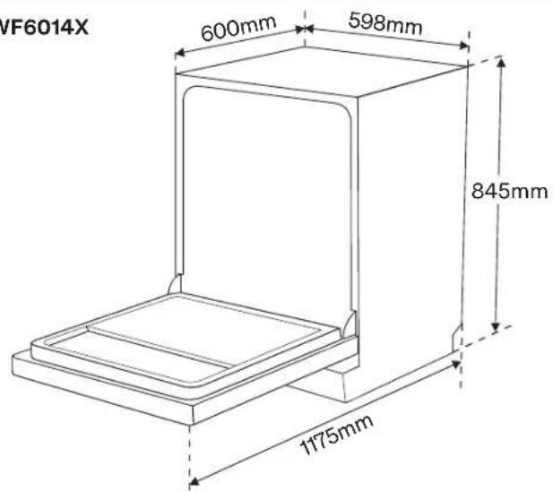 VF6014X 600mm 598mm 845mm 1175mm