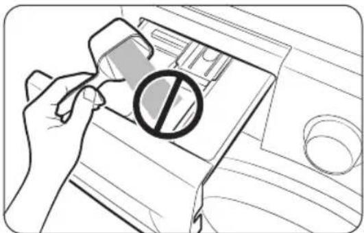 Illustration showing a hand holding a device with a prohibition symbol over a document, likely indicating no restrictions or prohibition.