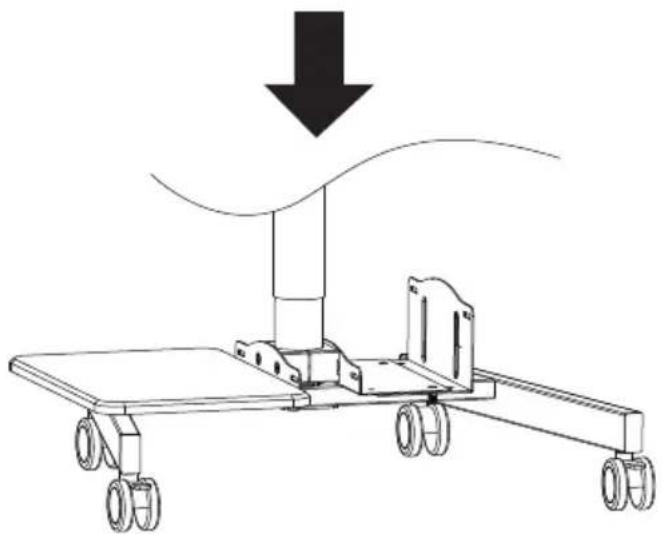 Mount-It! MI-7979W - Install the Lower Shelf and PC Mount - 2