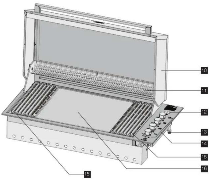Technical diagram of a device with numbered components, likely an electrical or mechanical assembly.