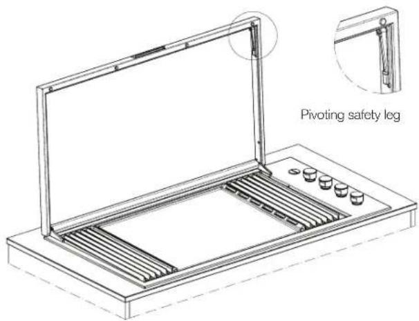Pivoting safety leg