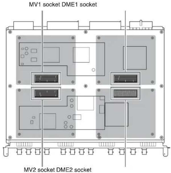 MV1 socket DME1 socket MV2 socket DME2 socket
