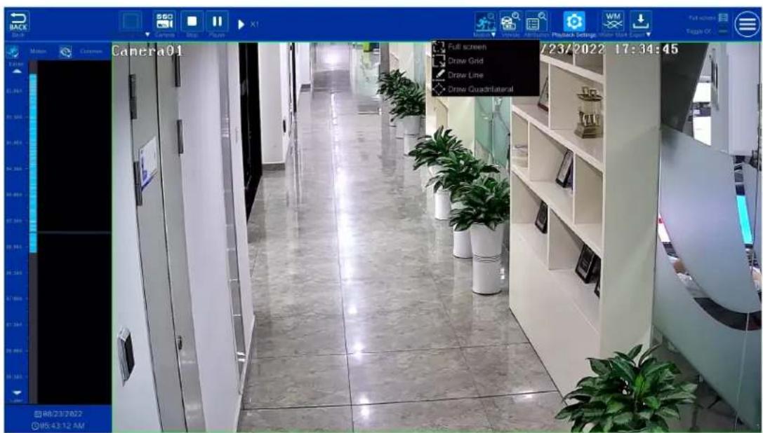 Back Scan 560 Camera Stop Player X1 Multi-View Adder Playback Settings Water Stock System Full screen Draw Grid Draw Line Draw Quadrilateral 7/23/2022 17:34:45 88/23/2022 85:43:12 AM Camera01