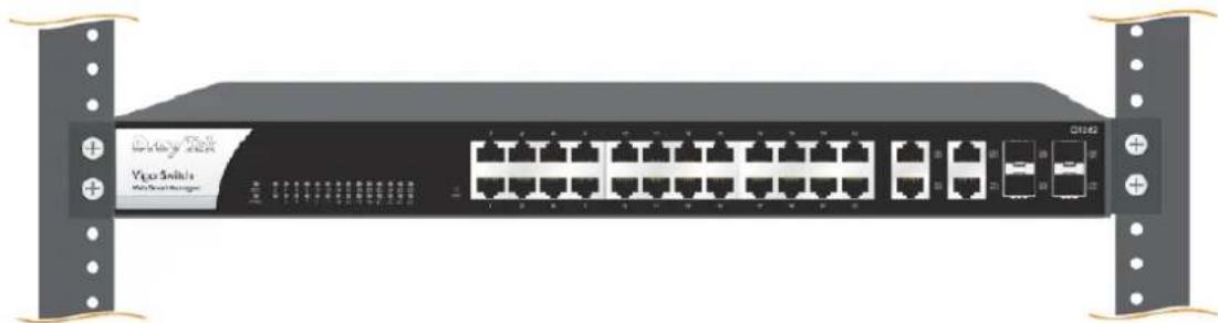 Draytek VigorSwitch G1282 - I-2-1 Rack-Mounted Installation - 2
