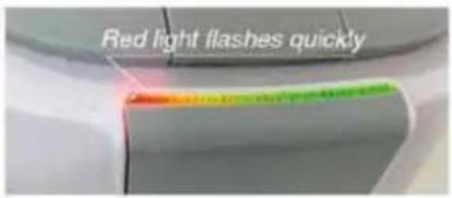 Red light flashes quickly